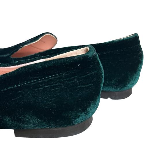 J Crew Green Cecile Smoking Velvet Slipper Loafers Size 8 - Picture 10 of 12